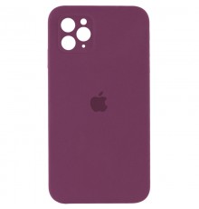Чохол Silicone Case Square Full Camera Protective (AA) для Apple iPhone 11 Pro Max (6.5") Бордовий / Maroon
