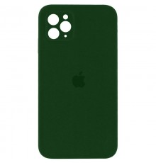 Чохол Silicone Case Square Full Camera Protective (AA) для Apple iPhone 11 Pro Max (6.5") Зелений / Army green
