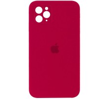 Чохол Silicone Case Square Full Camera Protective (AA) для Apple iPhone 11 Pro Max (6.5") Червоний / Rose Red