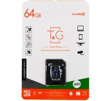 Карта пам'яті T&G (UHS-1) microSDXC Class 10 - 64GB (з адаптером) Чорний