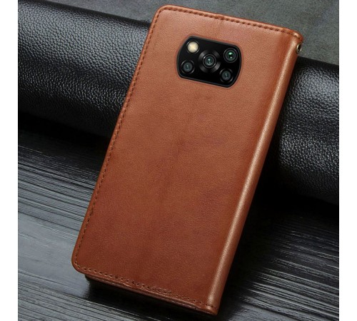 Шкіряний чохол-книжка GETMAN Gallant (PU) для Xiaomi Poco X3 NFC / Poco X3 Pro Коричневий Шкіряний чохол-книжка GETMAN Gallant (PU) для Xiaomi Poco X3 NFC / Poco X3 Pro Коричневий