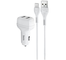 АЗП Hoco Z36 Leader 2.4A (2USB-A) + кабель USB to MicroUSB Білий