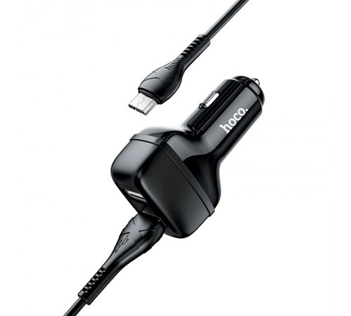 АЗП Hoco Z36 Leader 2.4A (2USB-A) + кабель USB to MicroUSB Чорний АЗП Hoco Z36 Leader 2.4A (2USB-A) + кабель USB to MicroUSB Чорний