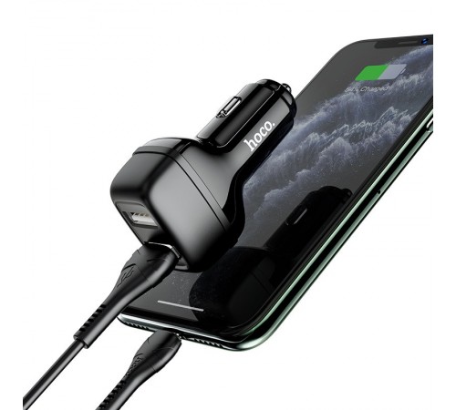 АЗП Hoco Z36 Leader 2.4A (2USB-A) + кабель USB to MicroUSB Чорний АЗП Hoco Z36 Leader 2.4A (2USB-A) + кабель USB to MicroUSB Чорний