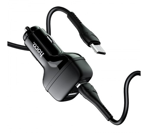 АЗП Hoco Z36 Leader 2.4A (2USB-A) + кабель USB to MicroUSB Чорний АЗП Hoco Z36 Leader 2.4A (2USB-A) + кабель USB to MicroUSB Чорний