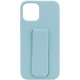 Чохол Silicone Case Hand Holder для Apple iPhone 12 Pro Max (6.7") Бірюзовий / Ice Blue
