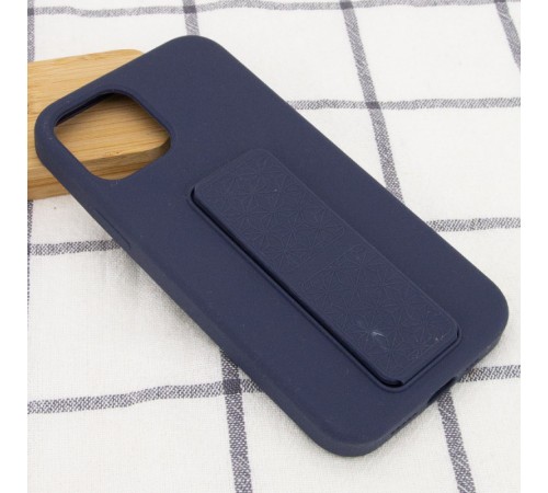 Чохол Silicone Case Hand Holder для Apple iPhone 12 Pro Max (6.7") Темно-синій / Midnight blue Чохол Silicone Case Hand Holder для Apple iPhone 12 Pro Max (6.7") Темно-синій / Midnight blue