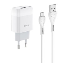 МЗП Hoco C72A Glorious 2.1A (1USB-A) + кабель USB to MicroUSB Білий
