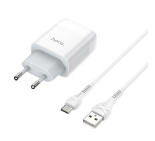 МЗП Hoco C72A Glorious 2.1A (1USB-A) + кабель USB to Type-C Білий