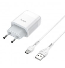 МЗП Hoco C72A Glorious 2.1A (1USB-A) + кабель USB to Type-C Білий