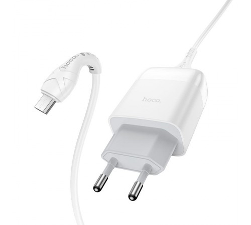 МЗП Hoco C72Q Glorious QC3.0 18W (1USB-A) + кабель USB to MicroUSB Білий МЗП Hoco C72Q Glorious QC3.0 18W (1USB-A) + кабель USB to MicroUSB Білий