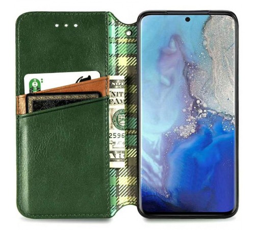 Шкіряний чохол-книжка GETMAN Cubic (PU) для Samsung Galaxy A10s Зелений