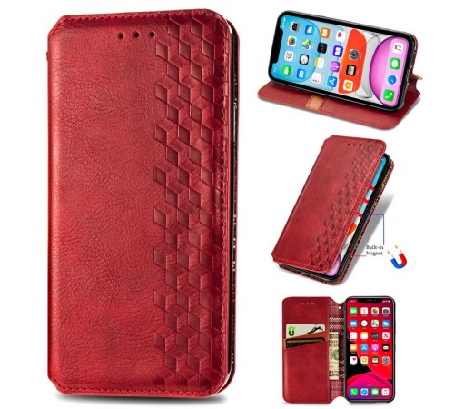 Шкіряний чохол-книжка GETMAN Cubic (PU) для Samsung Galaxy A52 4G / A52 5G / A52s Червоний Шкіряний чохол-книжка GETMAN Cubic (PU) для Samsung Galaxy A52 4G / A52 5G / A52s Червоний