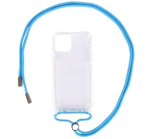 Чохол TPU Crossbody Transparent для Apple iPhone 12 Pro Max (6.7") Блакитний
