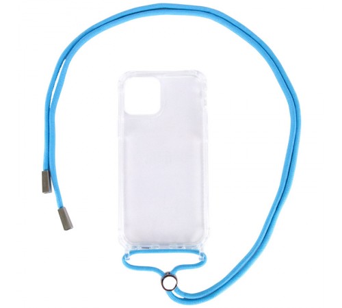 Чохол TPU Crossbody Transparent для Apple iPhone 12 Pro Max (6.7") Блакитний Чохол TPU Crossbody Transparent для Apple iPhone 12 Pro Max (6.7") Блакитний