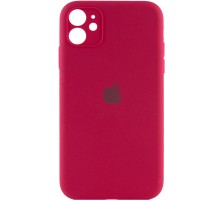 Чохол Silicone Case Full Camera Protective (AA) для Apple iPhone 12 (6.1") Червоний / Rose Red