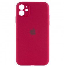 Чохол Silicone Case Full Camera Protective (AA) для Apple iPhone 12 (6.1") Червоний / Rose Red