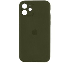 Чохол Silicone Case Full Camera Protective (AA) для Apple iPhone 12 (6.1") Зелений / Dark Olive