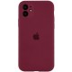 Чохол Silicone Case Full Camera Protective (AA) для Apple iPhone 12 (6.1") Бордовий / Plum / PVH