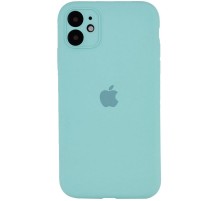 Чохол Silicone Case Full Camera Protective (AA) для Apple iPhone 12 (6.1") Бірюзовий / Marine Green