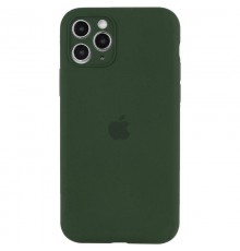 Чохол Silicone Case Full Camera Protective (AA) для Apple iPhone 12 Pro (6.1") Зелений / Dark green