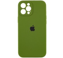 Чохол Silicone Case Full Camera Protective (AA) для Apple iPhone 12 Pro (6.1") Зелений / Dark Olive