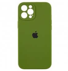Чохол Silicone Case Full Camera Protective (AA) для Apple iPhone 12 Pro (6.1") Зелений / Dark Olive