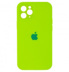 Чохол Silicone Case Full Camera Protective (AA) для Apple iPhone 12 Pro (6.1") Салатовий / Neon green