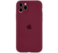 Чохол Silicone Case Full Camera Protective (AA) для Apple iPhone 12 Pro Max (6.7") Бордовий / Plum
