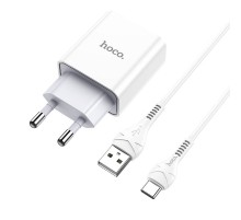МЗП Hoco C81A Asombroso 2.1A (1USB-A) + кабель USB to Type-C Білий