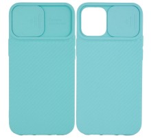 Чохол Camshield Square TPU зі шторкою для камери для Apple iPhone 12 Pro Max (6.7") Бірюзовий