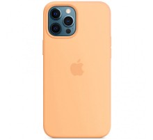 Чохол Silicone case (AAA) full with Magsafe для Apple iPhone 12 Pro Max (6.7") Помаранчевий / Cantaloupe
