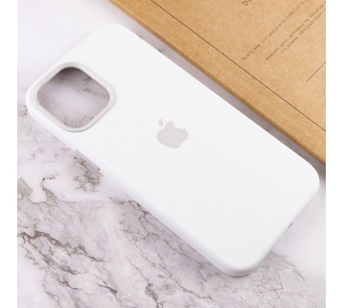 Чохол Silicone case (AAA) with Magsafe and Animation для Apple iPhone 12 Pro / 12 (6.1") Білий / White
