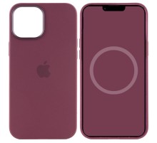 Чохол Silicone case (AAA) with Magsafe and Animation для Apple iPhone 12 Pro / 12 (6.1") Бордовий / Plum