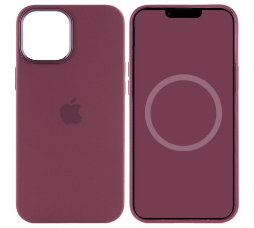Чохол Silicone case (AAA) with Magsafe and Animation для Apple iPhone 12 Pro / 12 (6.1") Бордовий / Plum