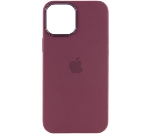 Чохол Silicone case (AAA) with Magsafe and Animation для Apple iPhone 12 Pro / 12 (6.1") Бордовий / Plum