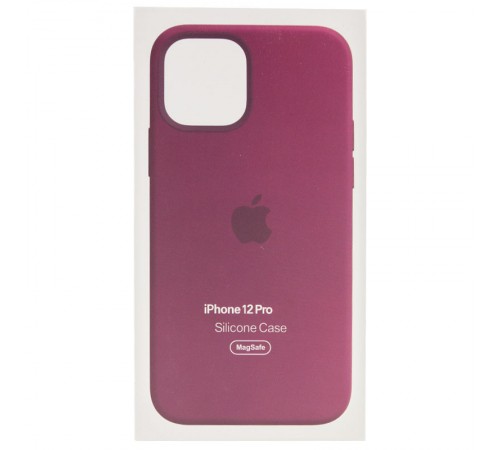 Чохол Silicone case (AAA) with Magsafe and Animation для Apple iPhone 12 Pro / 12 (6.1") Бордовий / Plum