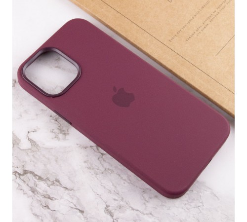 Чохол Silicone case (AAA) with Magsafe and Animation для Apple iPhone 12 Pro / 12 (6.1") Бордовий / Plum