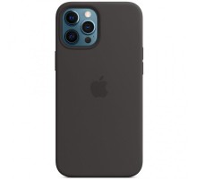 Чохол Silicone case (AAA) with Magsafe and Animation для Apple iPhone 12 Pro Max (6.7") Чорний / Black
