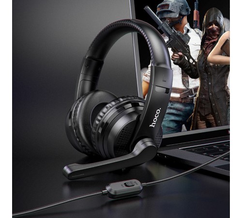 Накладні навушники Hoco W103 Magic Tour Gaming (3.5mm/1.2m) Чорний