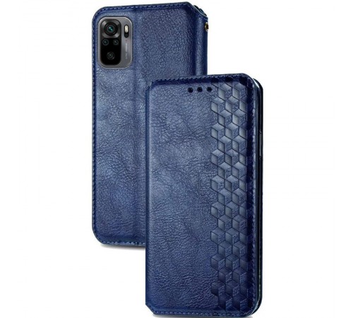 Шкіряний чохол-книжка GETMAN Cubic (PU) для Xiaomi Redmi Note 10 / Note 10s Синій