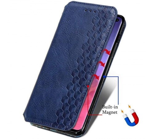 Шкіряний чохол-книжка GETMAN Cubic (PU) для Xiaomi Redmi Note 10 / Note 10s Синій