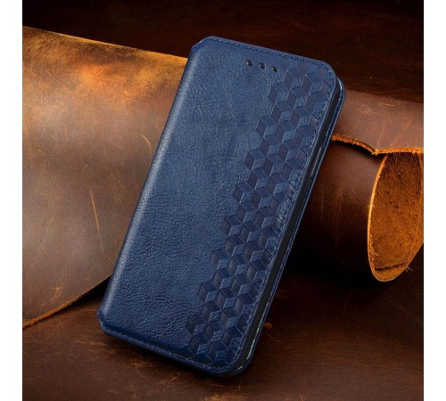 Шкіряний чохол-книжка GETMAN Cubic (PU) для Xiaomi Redmi Note 10 / Note 10s Синій