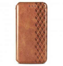 Шкіряний чохол-книжка GETMAN Cubic (PU) для Xiaomi Redmi Note 10 Pro / 10 Pro Max Коричневий