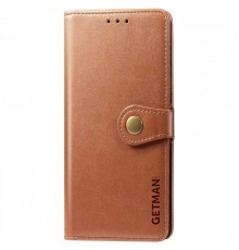 Шкіряний чохол-книжка GETMAN Gallant (PU) для Xiaomi Redmi Note 10 / Note 10s Коричневий