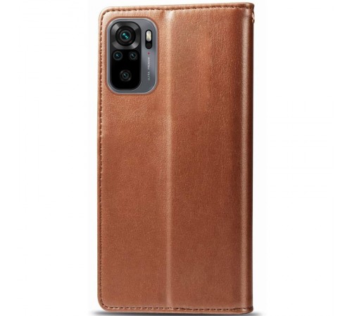 Шкіряний чохол-книжка GETMAN Gallant (PU) для Xiaomi Redmi Note 10 / Note 10s Коричневий