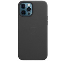 Шкіряний чохол Leather Case (AAA) with MagSafe and Animation для Apple iPhone 12 Pro / 12 (6.1") Black