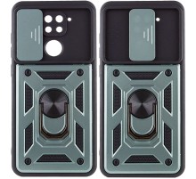 Ударостійкий чохол Camshield Serge Ring для Xiaomi Redmi Note 9 / Redmi 10X Зелений (горизонт. шторка)