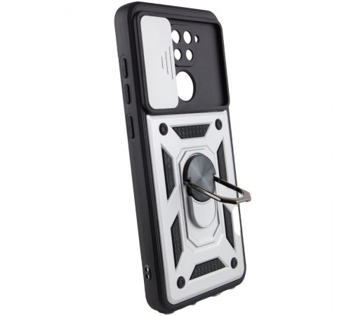 Ударостійкий чохол Camshield Serge Ring для Xiaomi Redmi Note 9 / Redmi 10X Срібний (горизонт. шторка) Ударостійкий чохол Camshield Serge Ring для Xiaomi Redmi Note 9 / Redmi 10X Срібний (горизонт. шторка)