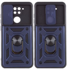 Ударостійкий чохол Camshield Serge Ring для Xiaomi Redmi Note 9 / Redmi 10X Синій (горизонт. шторка)